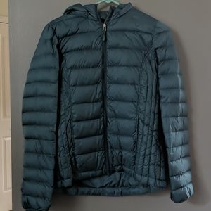 Forest green packable jacket